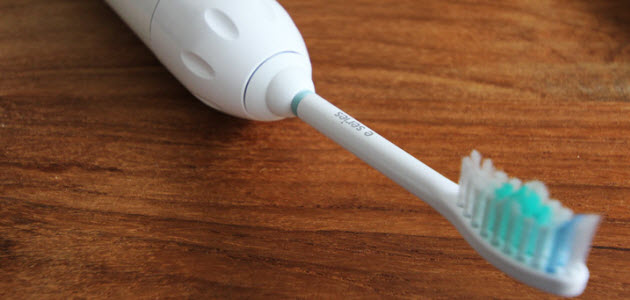 white electric toothbrush